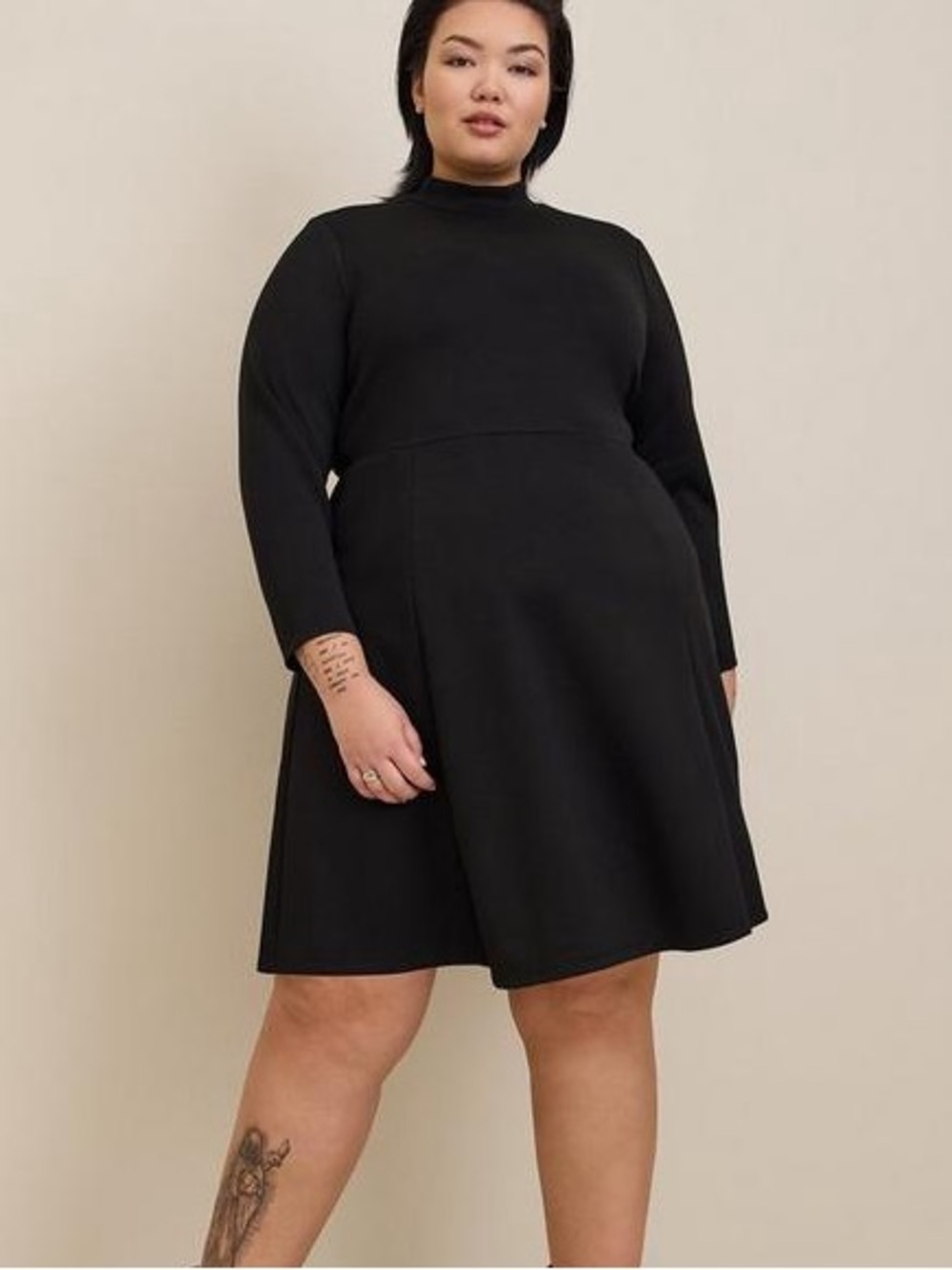 Torrid mini studio Cupro mock neck dress - Black
